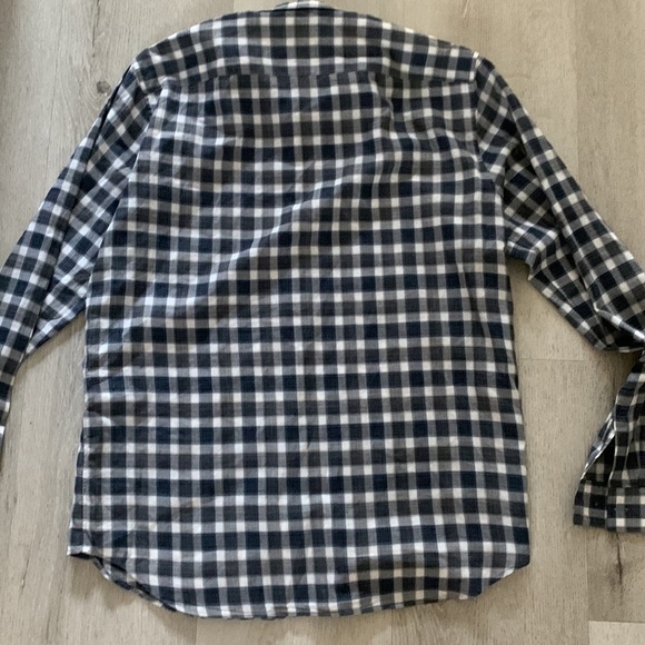 Theory Blue and white Plaid Button Down‎ size L casual dressy - Picture 11 of 11